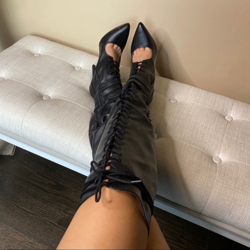 Black Cut out Pump Boot - Picture 7 of 10